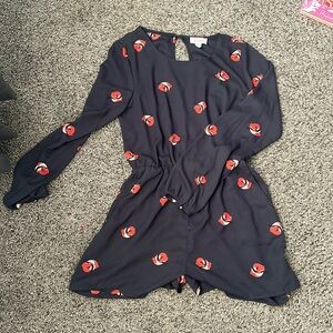 Navy long sleeve romper